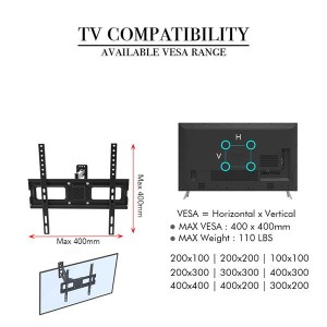 LEADZM 32-65" Single Pendulum Small Base TV Stand Tmxd-103 Bearing 35KG / VESE400*400 / Up And Down -10~ 10°
